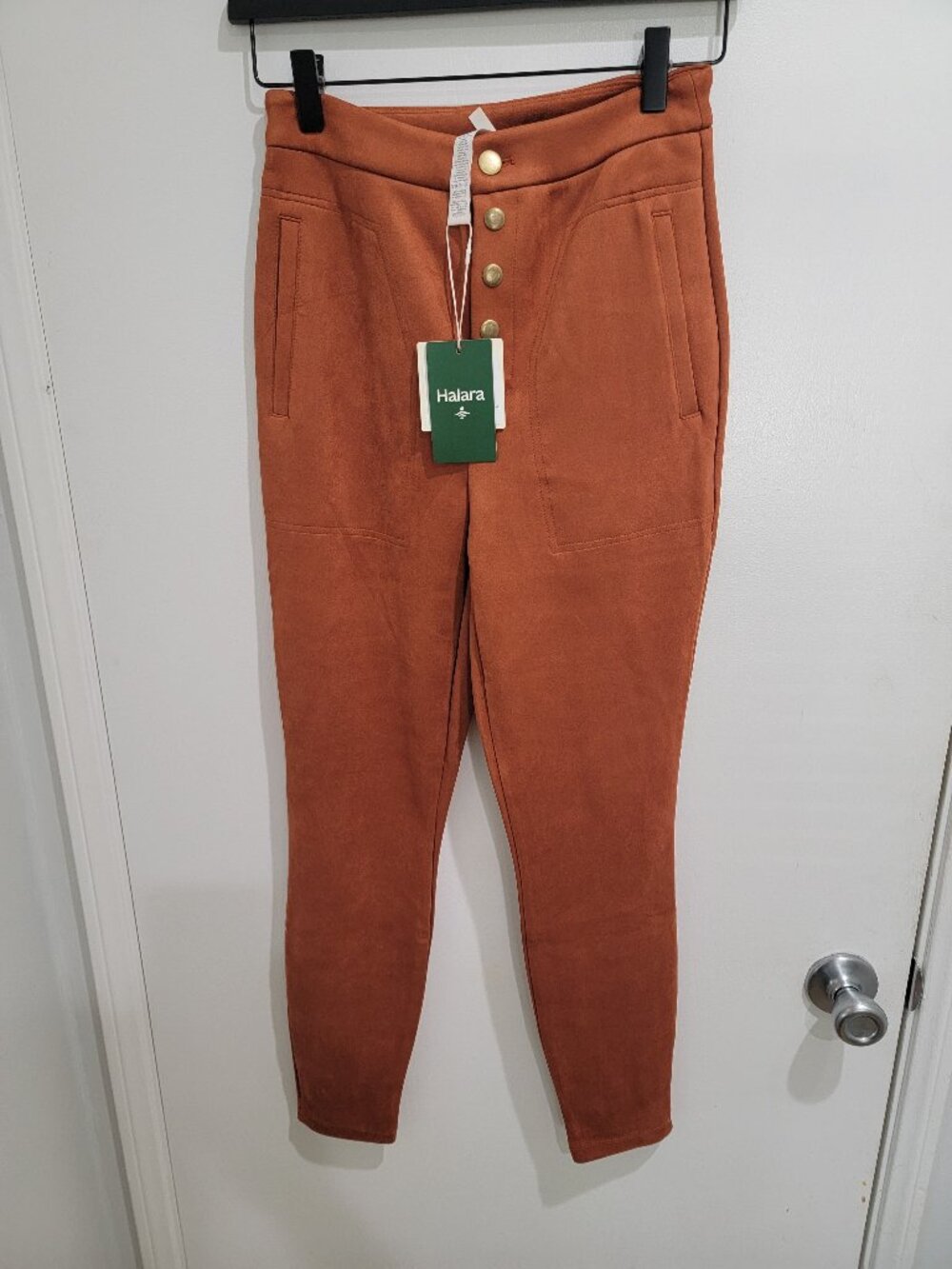 Halara Corduroy Gold Button Pants